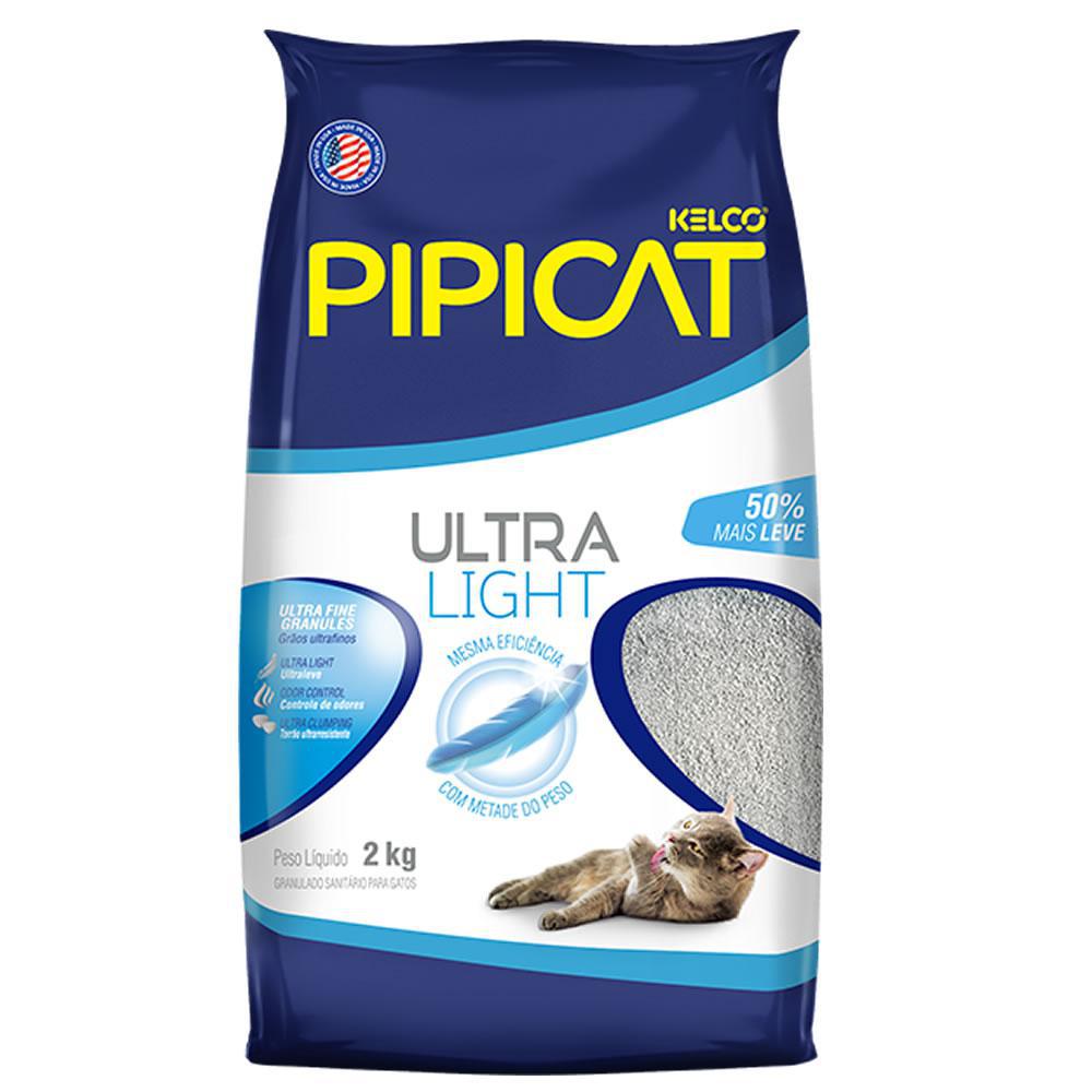 Kit 02Un Areia Higiênica Pipicat Ultra Light 2Kg