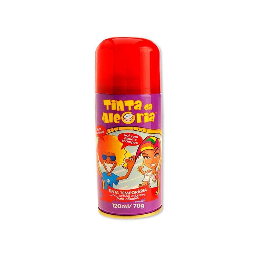 Tinta Para Cabelos Spray Temporária Vermelho 120ml
